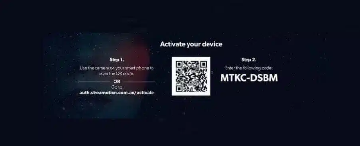 Activate Binge or Kayo Sports App at auth.streamotion.com au/activate