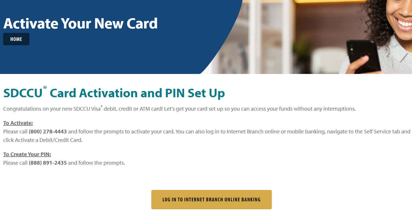A Breeze: How to Activate Your New SDCCU Card Online at sdccu.com/activate
