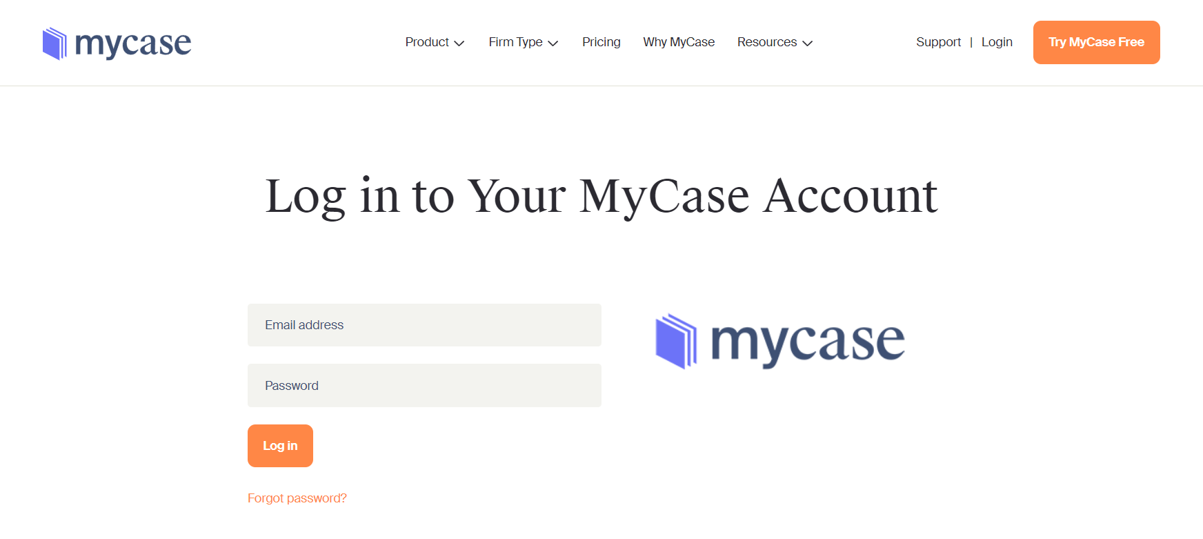 Logging Into Your MyCase Account at www.mycase.com/login