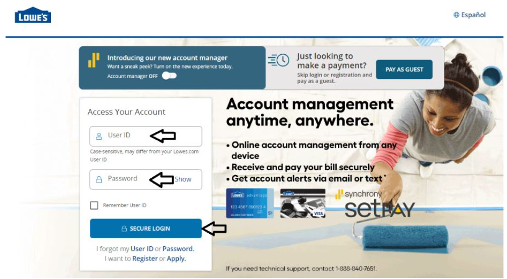 Activate Lowe’s Credit Card Online at www.lowes.com/activate